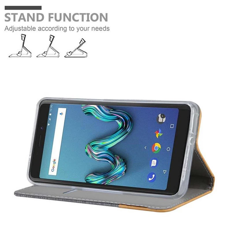 Cadorabo Hülle kompatibel mit WIKO TOMMY 3 Schutzhülle mit Magnetverschluss, Standfunktion und Kartenfach