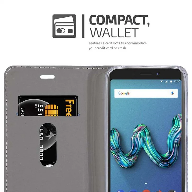 Cadorabo Hülle kompatibel mit WIKO TOMMY 3 Schutzhülle mit Magnetverschluss, Standfunktion und Kartenfach