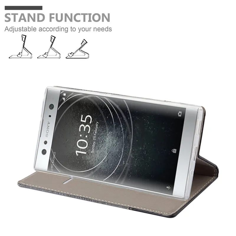 Cadorabo Hülle kompatibel mit Sony Xperia XA2 ULTRA Schutzhülle mit Magnetverschluss, Standfunktion und Kartenfach