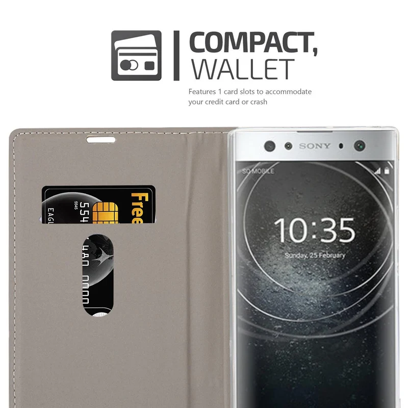 Cadorabo Hülle kompatibel mit Sony Xperia XA2 ULTRA Schutzhülle mit Magnetverschluss, Standfunktion und Kartenfach