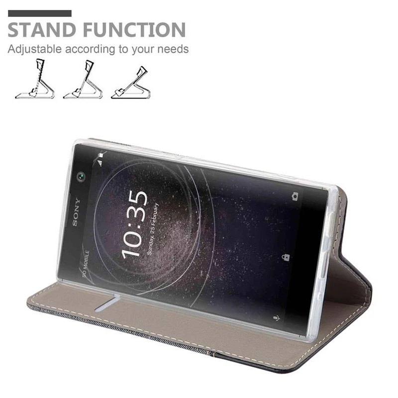 Cadorabo Hülle kompatibel mit Sony Xperia XA2 Schutzhülle mit Magnetverschluss, Standfunktion und Kartenfach