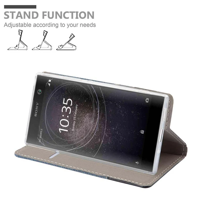 Cadorabo Hülle kompatibel mit Sony Xperia XA2 Schutzhülle mit Magnetverschluss, Standfunktion und Kartenfach