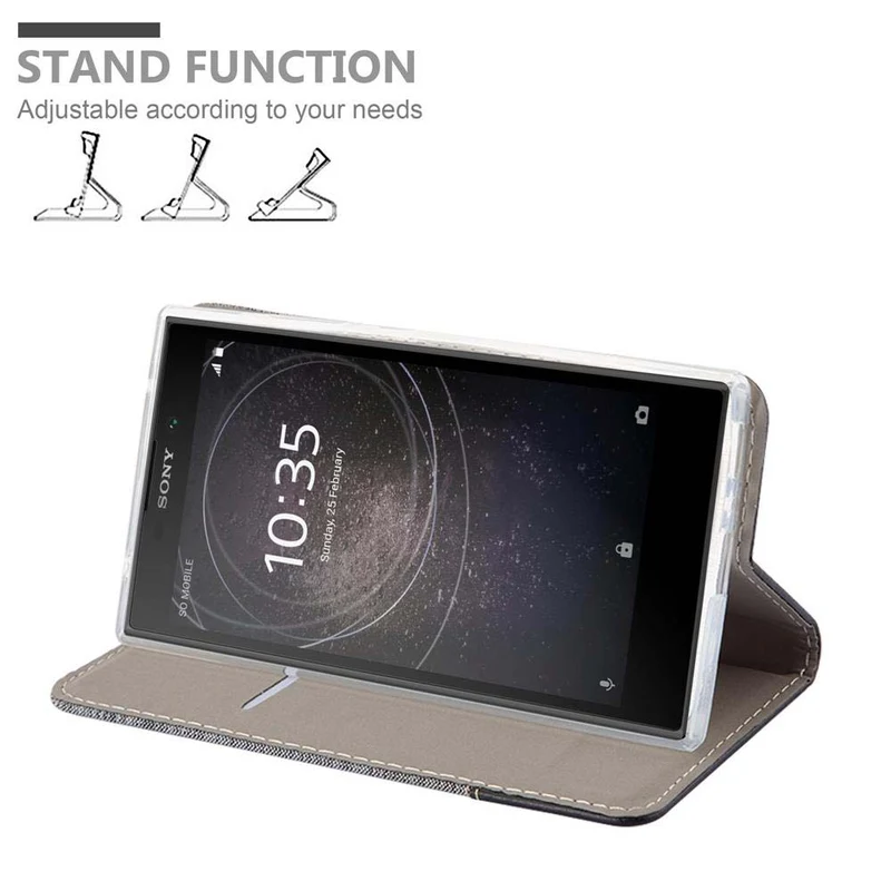 Cadorabo Hülle kompatibel mit Sony Xperia L2 Schutzhülle mit Magnetverschluss, Standfunktion und Kartenfach