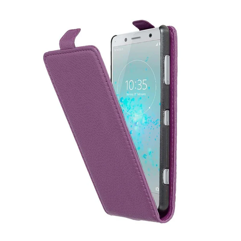 Cadorabo Hülle kompatibel mit Sony Xperia XZ2 COMPACT Schutzhülle im Flip Design aus strukturiertem Kunstleder