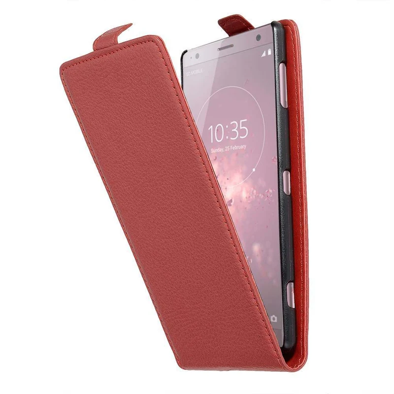 Cadorabo Hülle kompatibel mit Sony Xperia XZ2 Schutzhülle im Flip Design aus strukturiertem Kunstleder