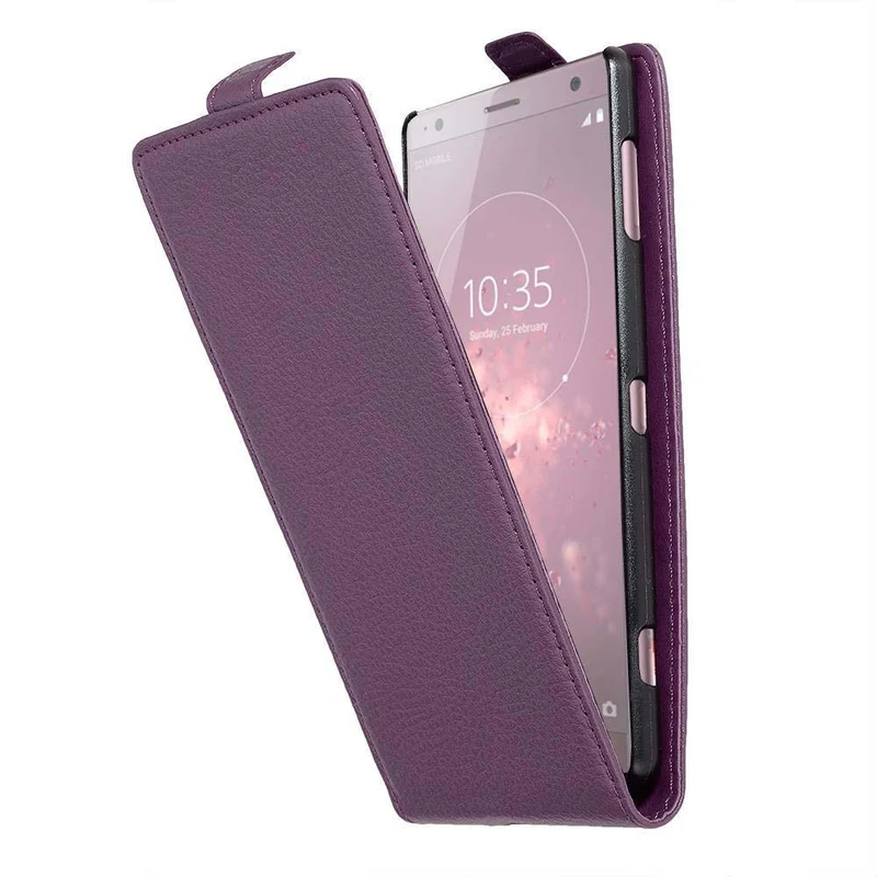 Cadorabo Hülle kompatibel mit Sony Xperia XZ2 Schutzhülle im Flip Design aus strukturiertem Kunstleder