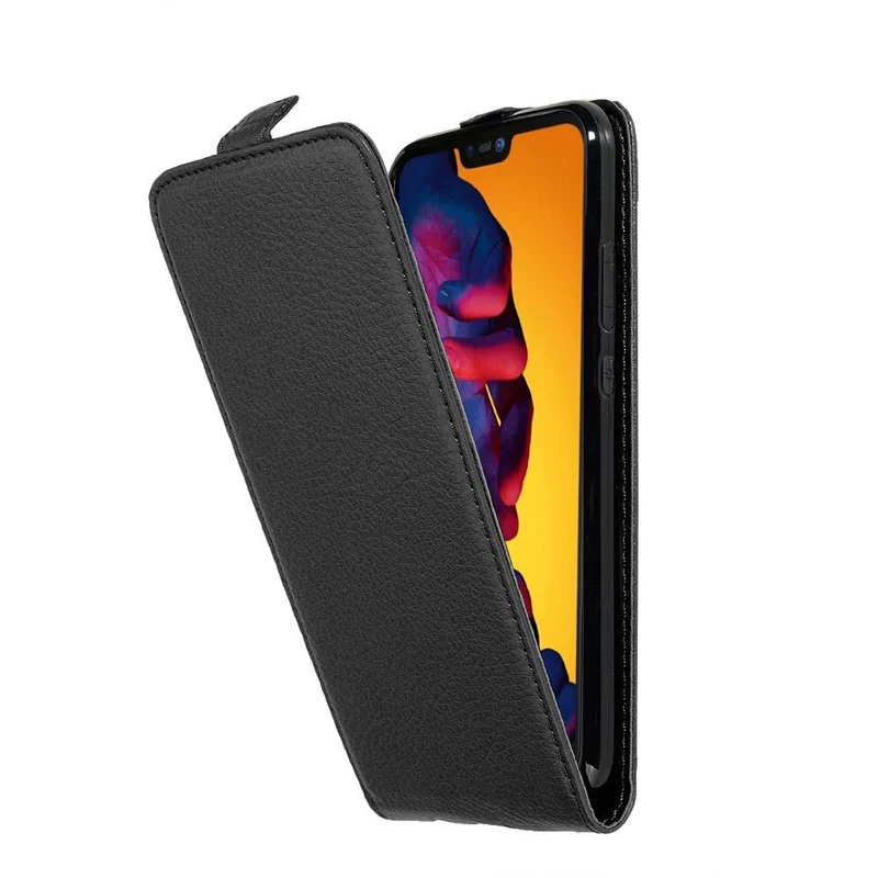 Cadorabo Hülle kompatibel mit Huawei P20 LITE 2018 / NOVA 3E Schutzhülle im Flip Design aus strukturiertem Kunstleder