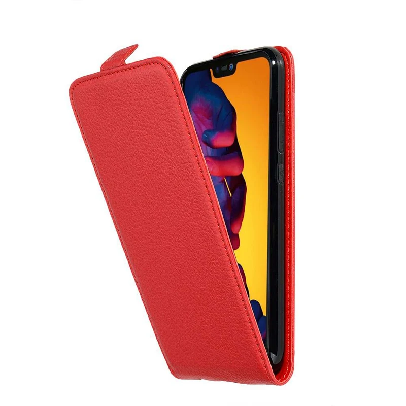 Cadorabo Hülle kompatibel mit Huawei P20 LITE 2018 / NOVA 3E Schutzhülle im Flip Design aus strukturiertem Kunstleder