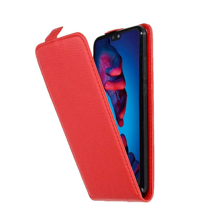 Cadorabo Hülle kompatibel mit Huawei P20 Schutzhülle im Flip Design aus strukturiertem Kunstleder