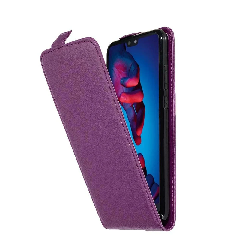 Cadorabo Hülle kompatibel mit Huawei P20 Schutzhülle im Flip Design aus strukturiertem Kunstleder