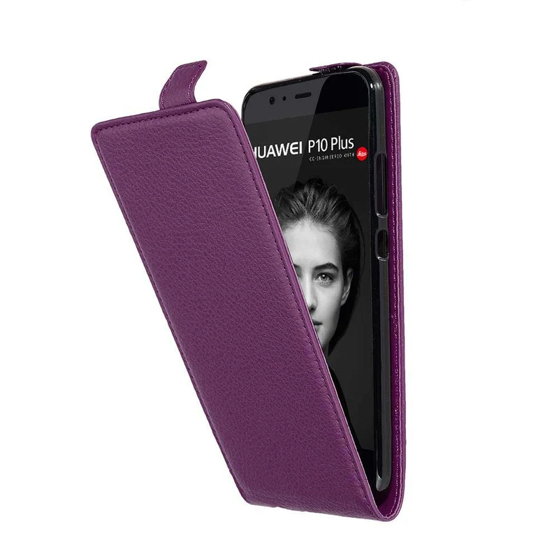 Cadorabo Hülle kompatibel mit Huawei P10 PLUS Schutzhülle im Flip Design aus strukturiertem Kunstleder
