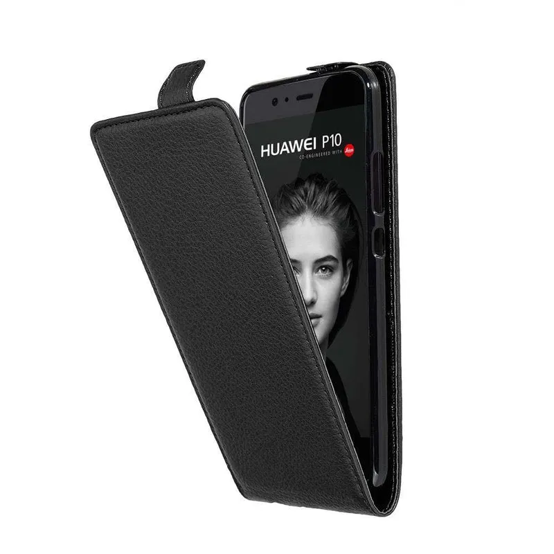Cadorabo Hülle kompatibel mit Huawei P10 Schutzhülle im Flip Design aus strukturiertem Kunstleder