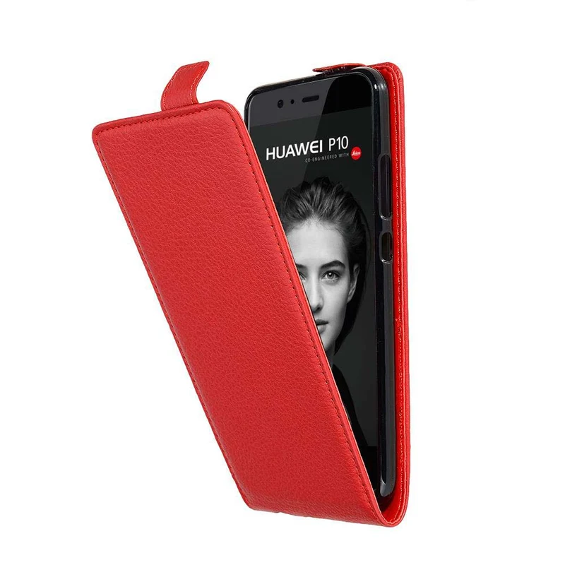 Cadorabo Hülle kompatibel mit Huawei P10 Schutzhülle im Flip Design aus strukturiertem Kunstleder