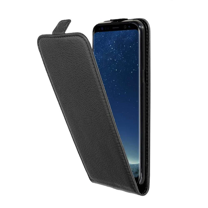 Cadorabo Hülle kompatibel mit Samsung Galaxy S8 PLUS Schutzhülle im Flip Design aus strukturiertem Kunstleder