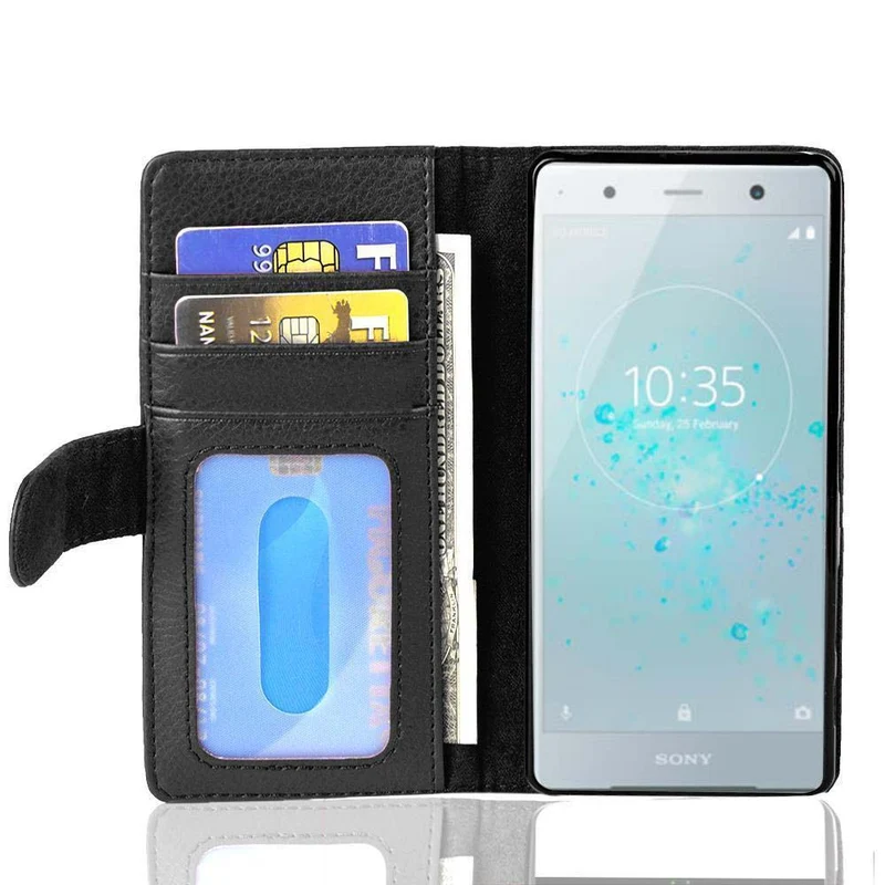 Cadorabo Hülle kompatibel mit Sony Xperia XZ2 COMPACT Schutzhülle mit Magnetverschluss und 3 Kartenfächern