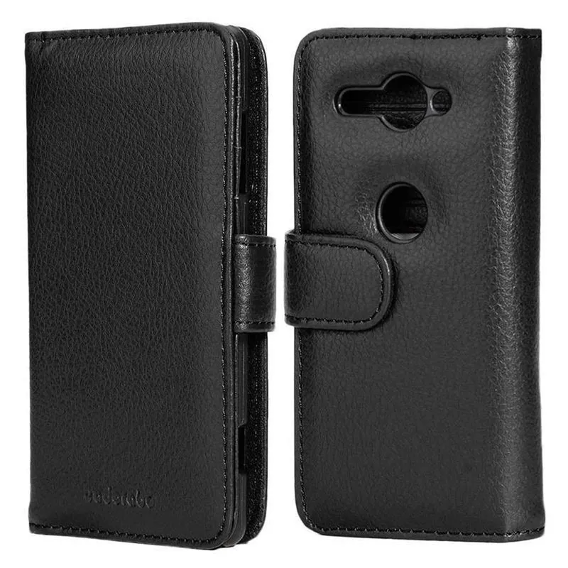 Cadorabo Hülle kompatibel mit Sony Xperia XZ2 COMPACT Schutzhülle mit Magnetverschluss und 3 Kartenfächern