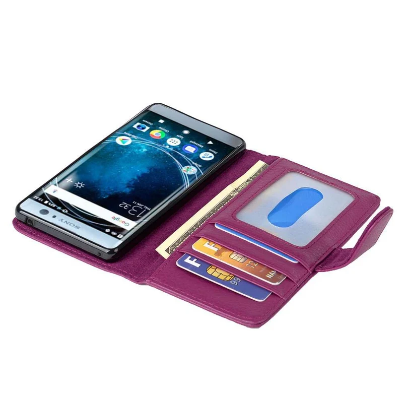 Cadorabo Hülle kompatibel mit Sony Xperia XA2 Schutzhülle mit Magnetverschluss und 3 Kartenfächern