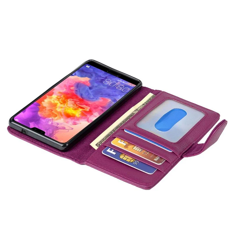 Cadorabo Hülle kompatibel mit Huawei P20 Schutzhülle mit Magnetverschluss und 3 Kartenfächern