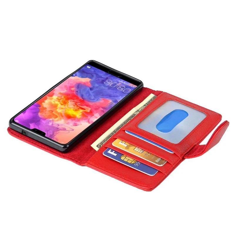 Cadorabo Hülle kompatibel mit Huawei P20 Schutzhülle mit Magnetverschluss und 3 Kartenfächern
