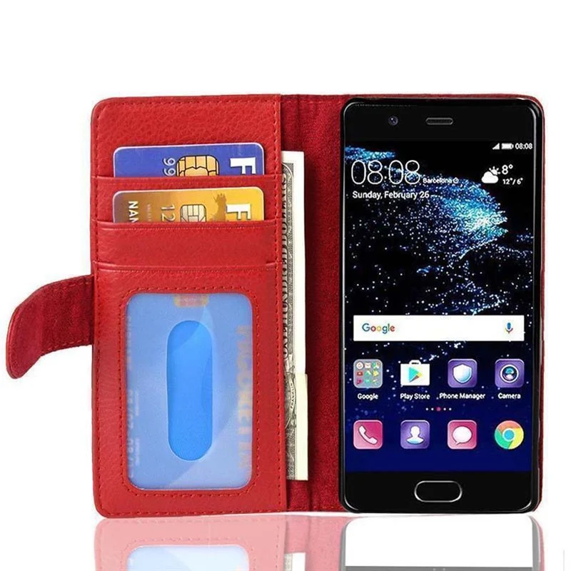 Cadorabo Hülle kompatibel mit Huawei P10 PLUS Schutzhülle mit Magnetverschluss und 3 Kartenfächern