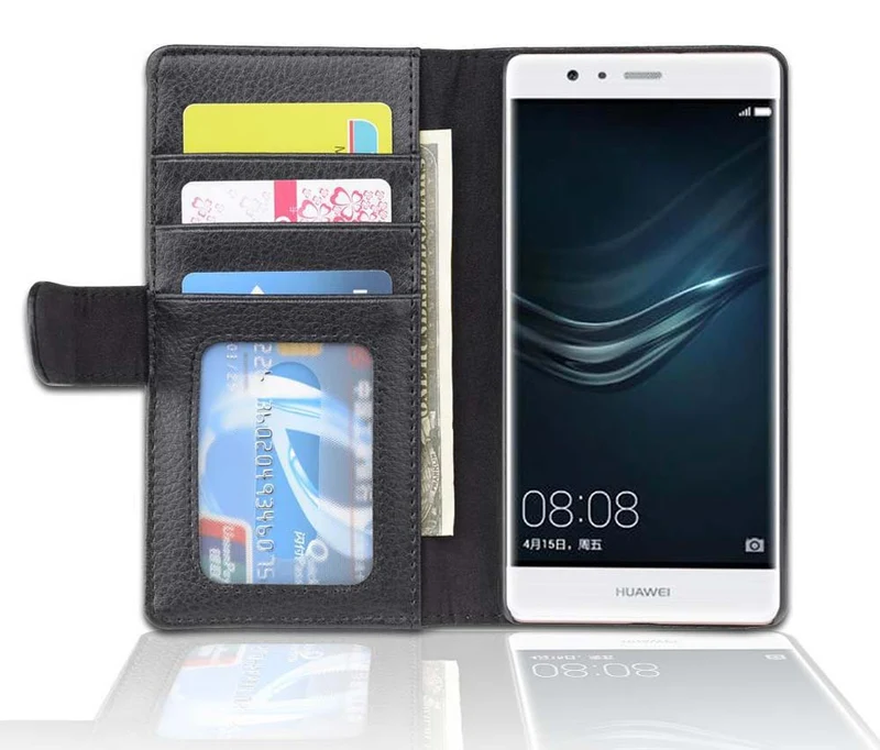 Cadorabo Hülle kompatibel mit Huawei P10 LITE Schutzhülle mit Magnetverschluss und 3 Kartenfächern