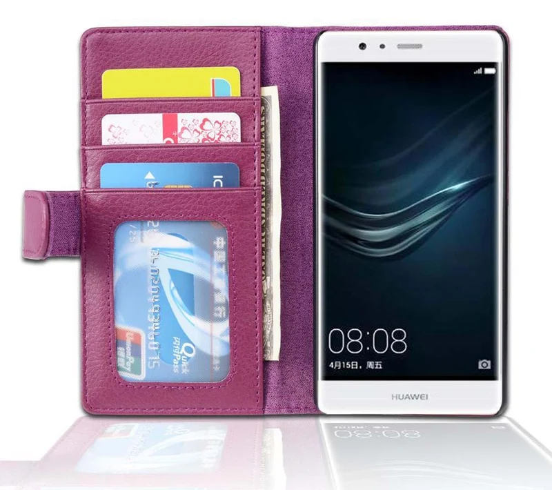 Cadorabo Hülle kompatibel mit Huawei P10 LITE Schutzhülle mit Magnetverschluss und 3 Kartenfächern