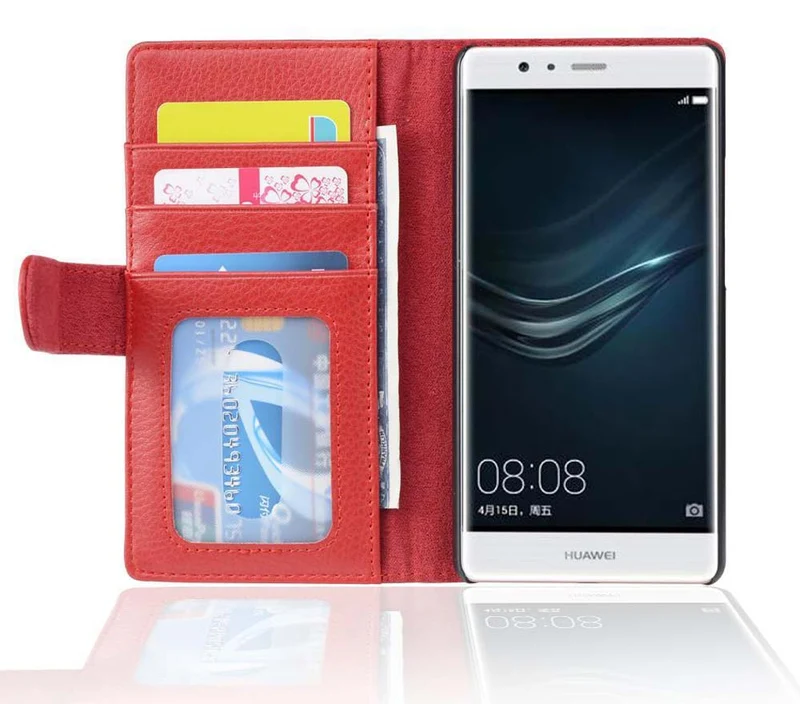 Cadorabo Hülle kompatibel mit Huawei P10 LITE Schutzhülle mit Magnetverschluss und 3 Kartenfächern