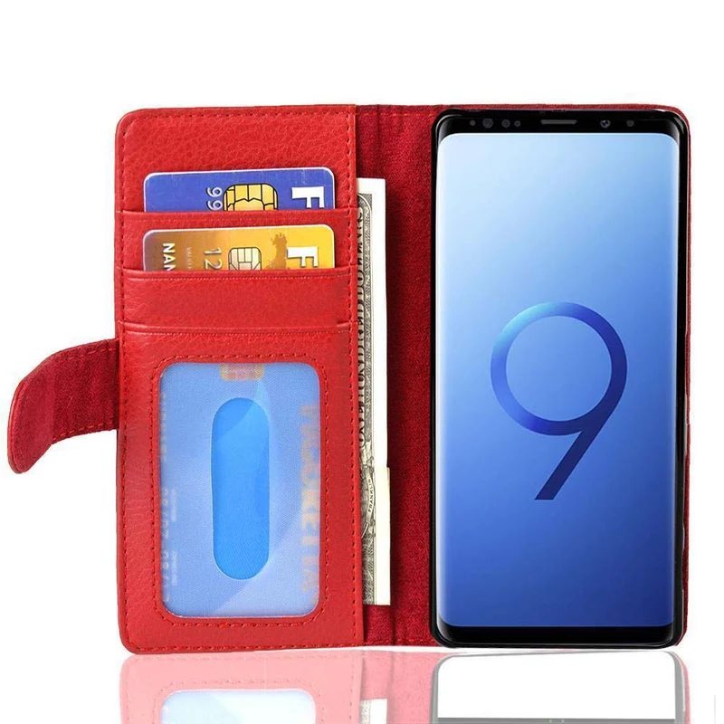 Cadorabo Hülle kompatibel mit Samsung Galaxy S9 PLUS Schutzhülle mit Magnetverschluss und 3 Kartenfächern