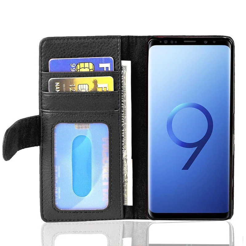 Cadorabo Hülle kompatibel mit Samsung Galaxy S9 Schutzhülle mit Magnetverschluss und 3 Kartenfächern