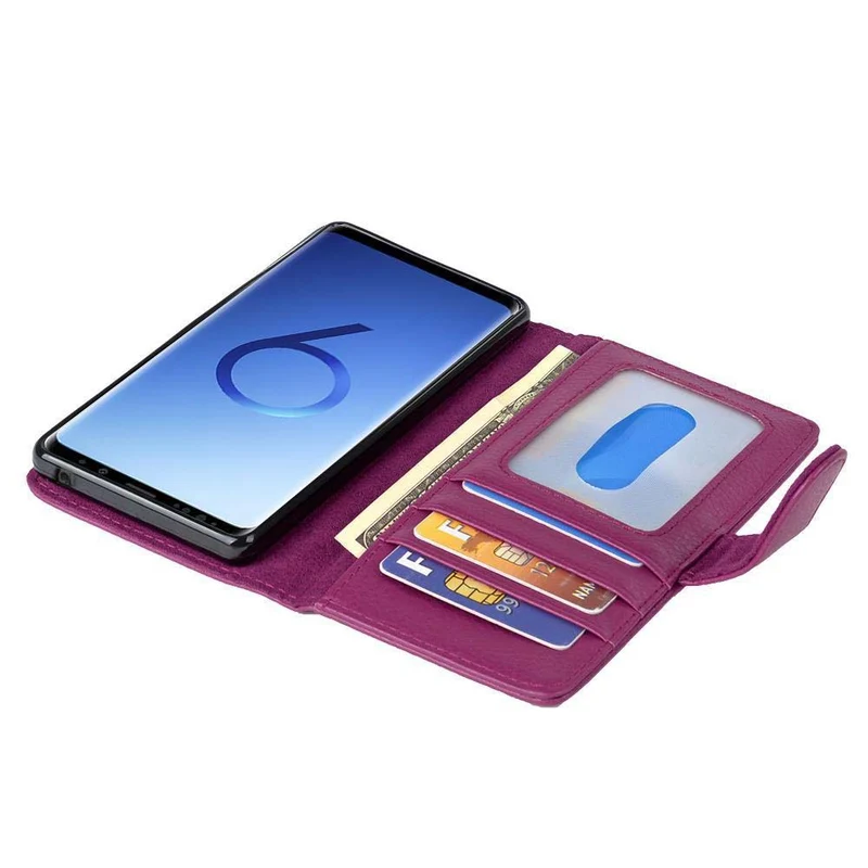 Cadorabo Hülle kompatibel mit Samsung Galaxy S9 Schutzhülle mit Magnetverschluss und 3 Kartenfächern
