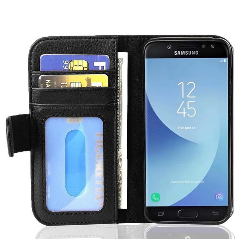 Cadorabo Hülle kompatibel mit Samsung Galaxy J5 2017 / J5 PRO Schutzhülle mit Magnetverschluss und 3 Kartenfächern