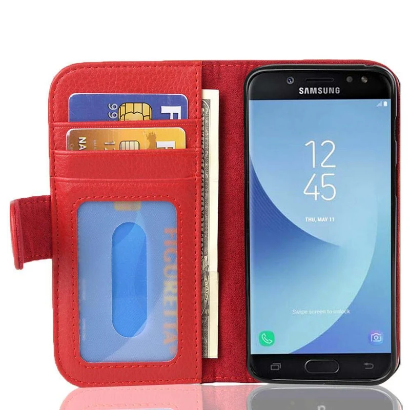 Cadorabo Hülle kompatibel mit Samsung Galaxy J5 2017 / J5 PRO Schutzhülle mit Magnetverschluss und 3 Kartenfächern