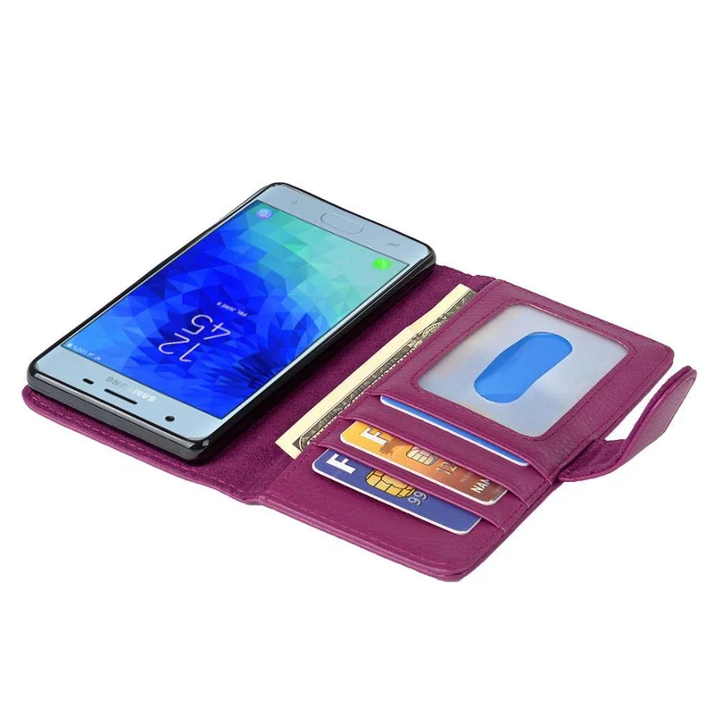 Cadorabo Hülle kompatibel mit Samsung Galaxy J3 2017 Schutzhülle mit Magnetverschluss und 3 Kartenfächern