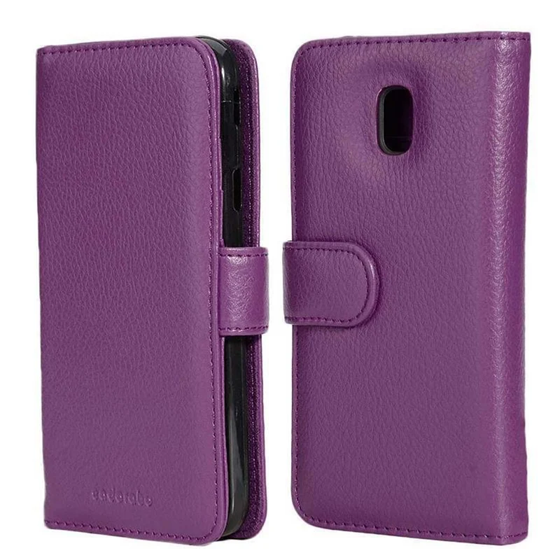Cadorabo Hülle kompatibel mit Samsung Galaxy J3 2017 Schutzhülle mit Magnetverschluss und 3 Kartenfächern