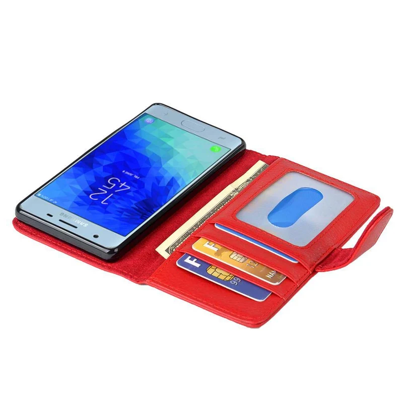 Cadorabo Hülle kompatibel mit Samsung Galaxy J3 2017 Schutzhülle mit Magnetverschluss und 3 Kartenfächern
