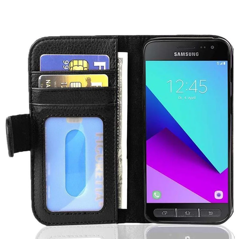 Cadorabo Hülle kompatibel mit Samsung Galaxy XCover 4 / XCover 4s Schutzhülle mit Magnetverschluss und 3 Kartenfächern