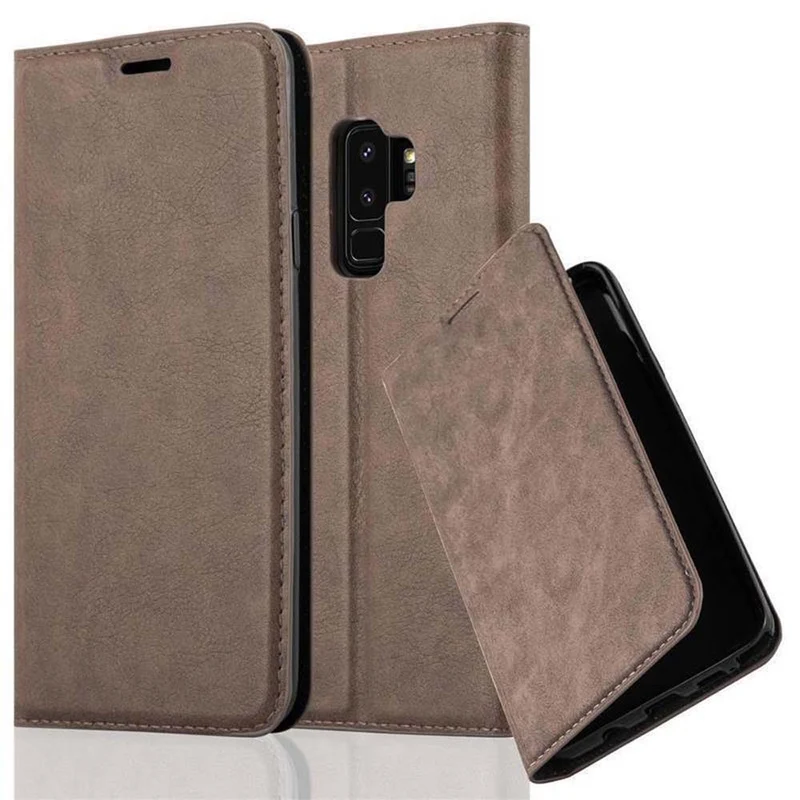 Cadorabo Hülle kompatibel mit Samsung Galaxy S9 PLUS Schutzhülle mit Magnetverschluss, Standfunktion und Kartenfach