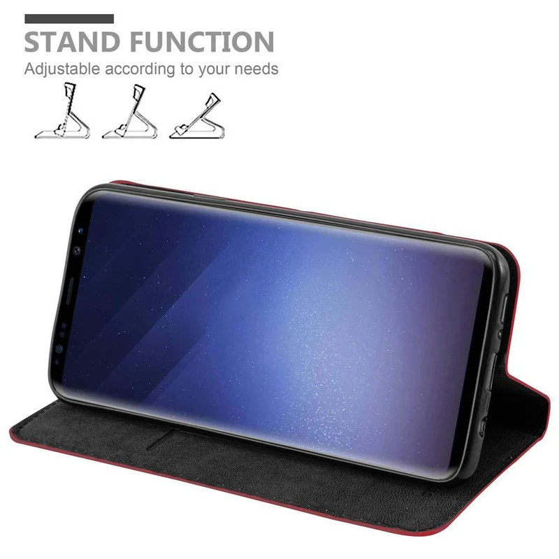 Cadorabo Hülle kompatibel mit Samsung Galaxy S9 PLUS Schutzhülle mit Magnetverschluss, Standfunktion und Kartenfach