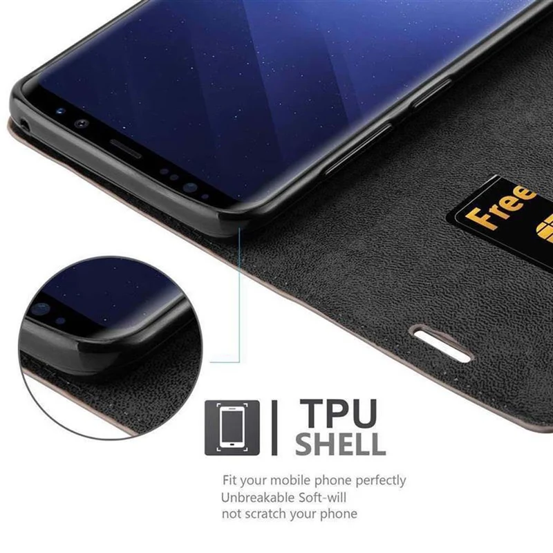 Cadorabo Hülle kompatibel mit Samsung Galaxy S9 PLUS Schutzhülle mit Magnetverschluss, Standfunktion und Kartenfach