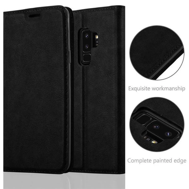 Cadorabo Hülle kompatibel mit Samsung Galaxy S9 PLUS Schutzhülle mit Magnetverschluss, Standfunktion und Kartenfach