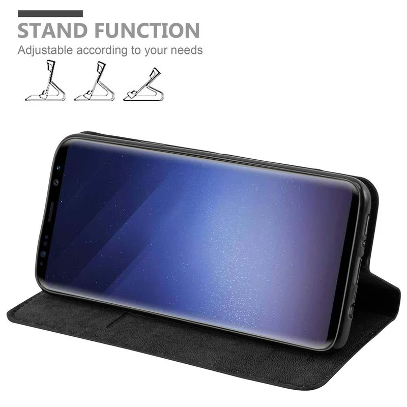 Cadorabo Hülle kompatibel mit Samsung Galaxy S9 PLUS Schutzhülle mit Magnetverschluss, Standfunktion und Kartenfach