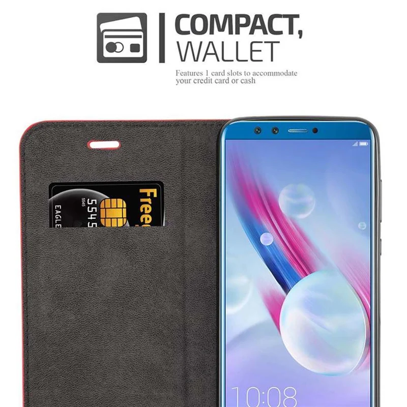 Cadorabo Hülle kompatibel mit Honor 9 LITE Schutzhülle mit Magnetverschluss, Standfunktion und Kartenfach