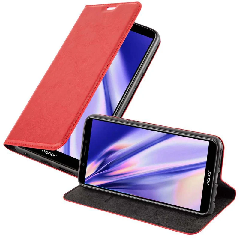 Cadorabo Hülle kompatibel mit Honor 7C / Huawei Y7 2018 Schutzhülle mit Magnetverschluss, Standfunktion und Kartenfach
