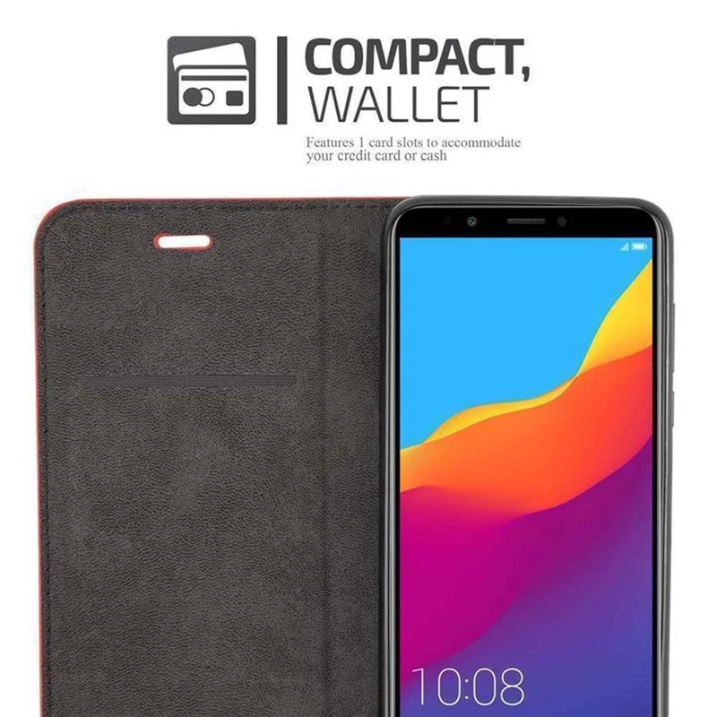 Cadorabo Hülle kompatibel mit Honor 7C / Huawei Y7 2018 Schutzhülle mit Magnetverschluss, Standfunktion und Kartenfach