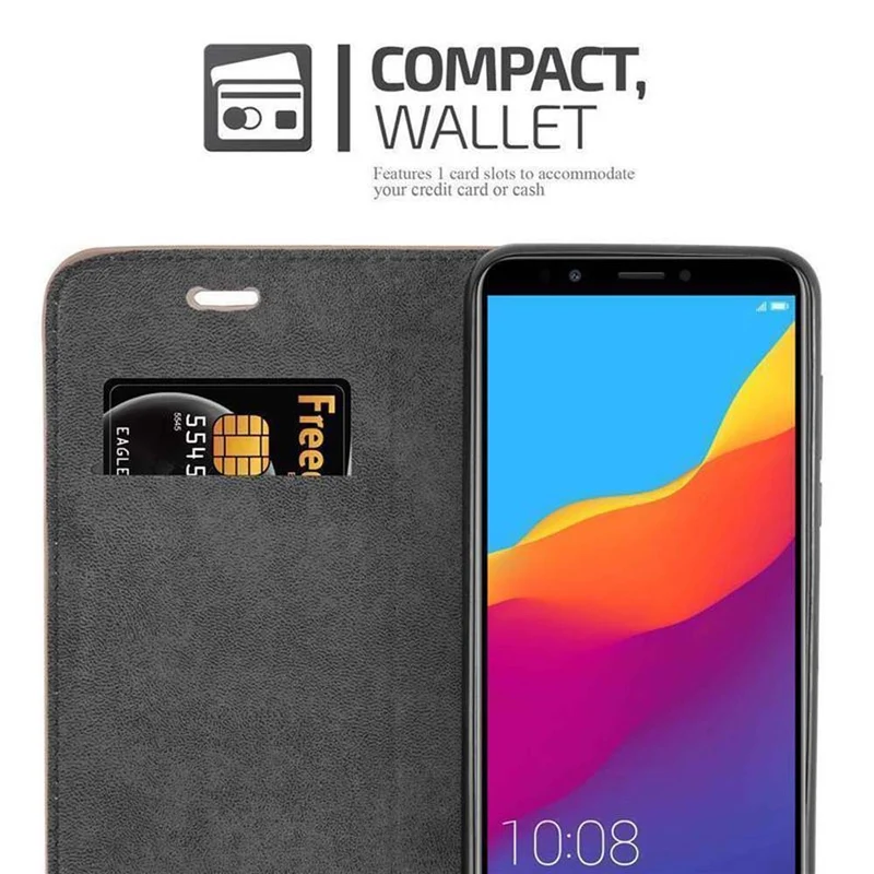Cadorabo Hülle kompatibel mit Honor 7C / Huawei Y7 2018 Schutzhülle mit Magnetverschluss, Standfunktion und Kartenfach