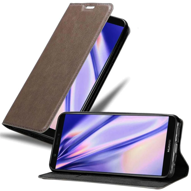 Cadorabo Hülle kompatibel mit Huawei P SMART 2018 / Enjoy 7S Schutzhülle mit Magnetverschluss, Standfunktion und Kartenfach