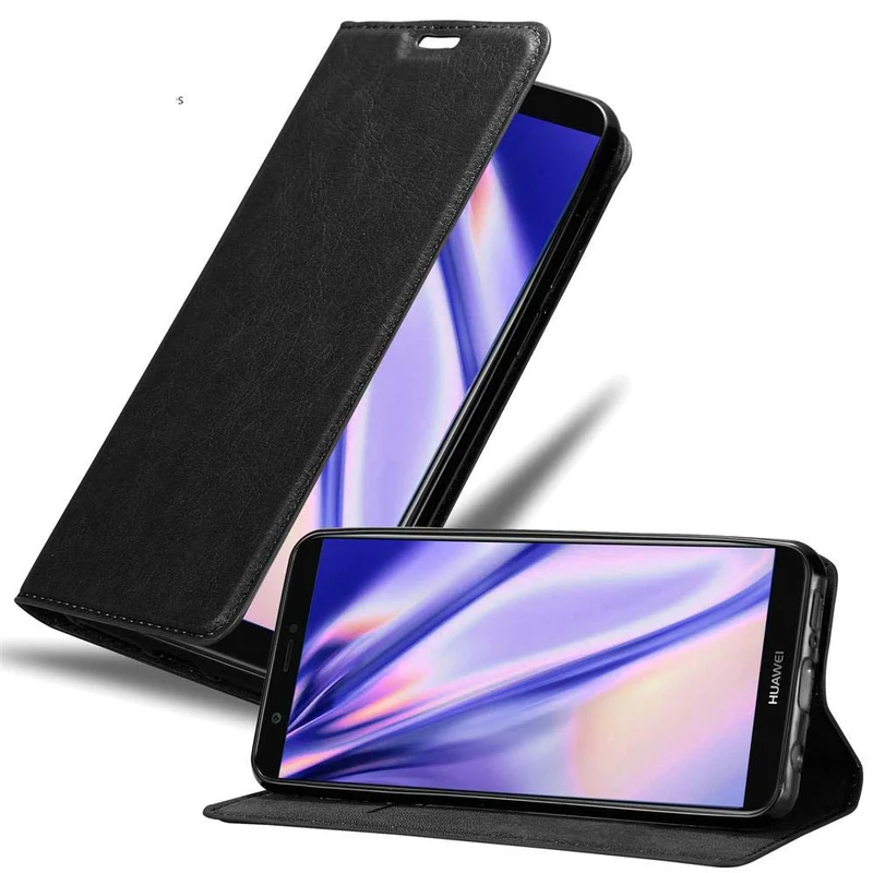 Cadorabo Hülle kompatibel mit Huawei P SMART 2018 / Enjoy 7S Schutzhülle mit Magnetverschluss, Standfunktion und Kartenfach