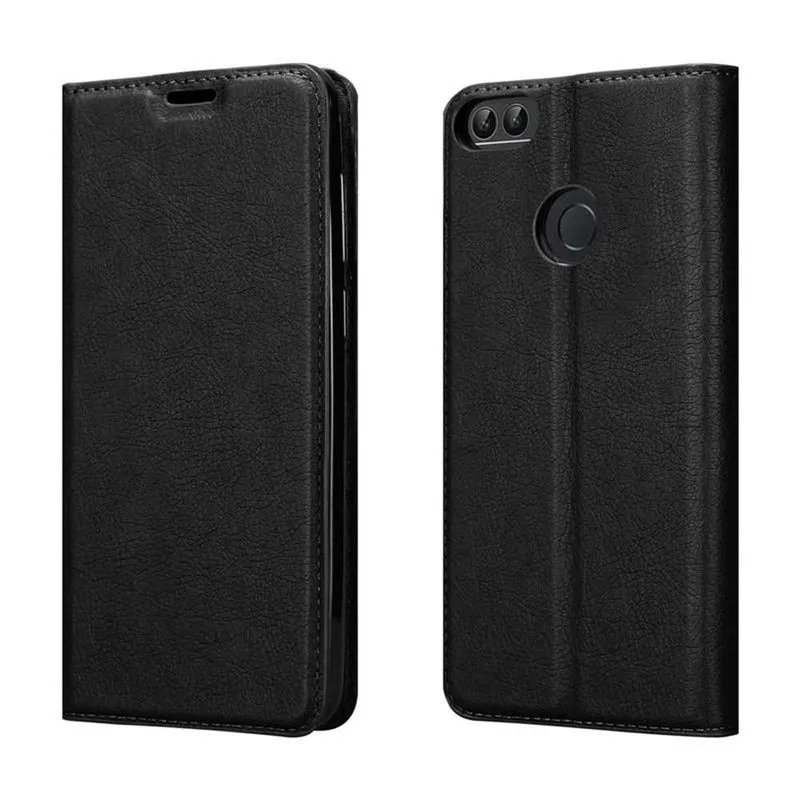 Cadorabo Hülle kompatibel mit Huawei P SMART 2018 / Enjoy 7S Schutzhülle mit Magnetverschluss, Standfunktion und Kartenfach