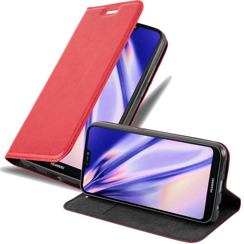 Cadorabo Hülle kompatibel mit Huawei P20 LITE 2018 / NOVA 3E Schutzhülle mit Magnetverschluss, Standfunktion und Kartenfach