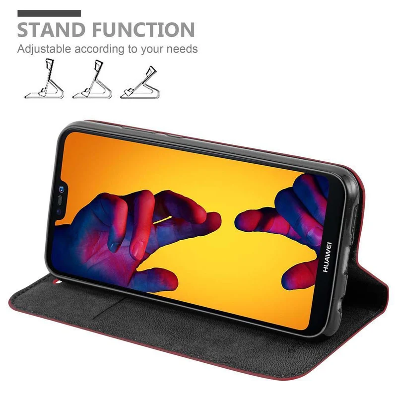 Cadorabo Hülle kompatibel mit Huawei P20 LITE 2018 / NOVA 3E Schutzhülle mit Magnetverschluss, Standfunktion und Kartenfach